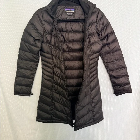 Patagonia Parka Womens Black Insulated Zip Coat Lightweight Parka Size XS - Picture 5 of 12